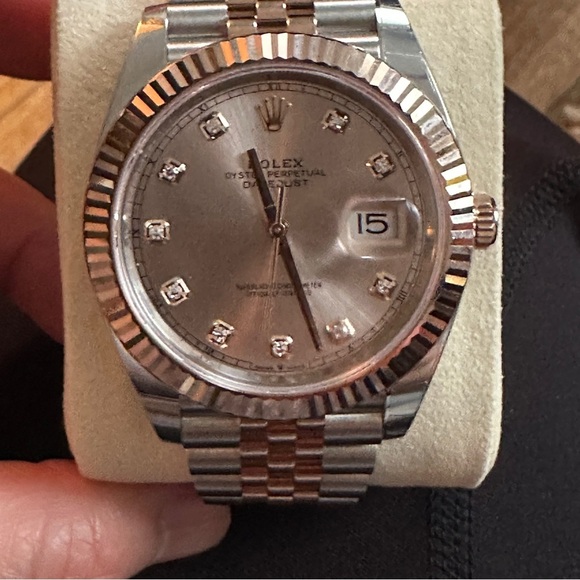 Rolex Datejust 41mm 126331 Jubilee 18K Rose Gold /SS Diamond Dial BNIB - Picture 10 of 12